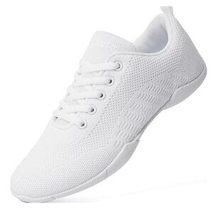 SMAPAVIC Youth Girls' Lace up Cheer Shoes Size EU 32 (US 1.5) In White